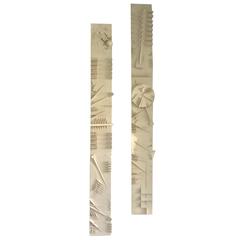 Pair of Signed Arnaldo Pomodoro Columns