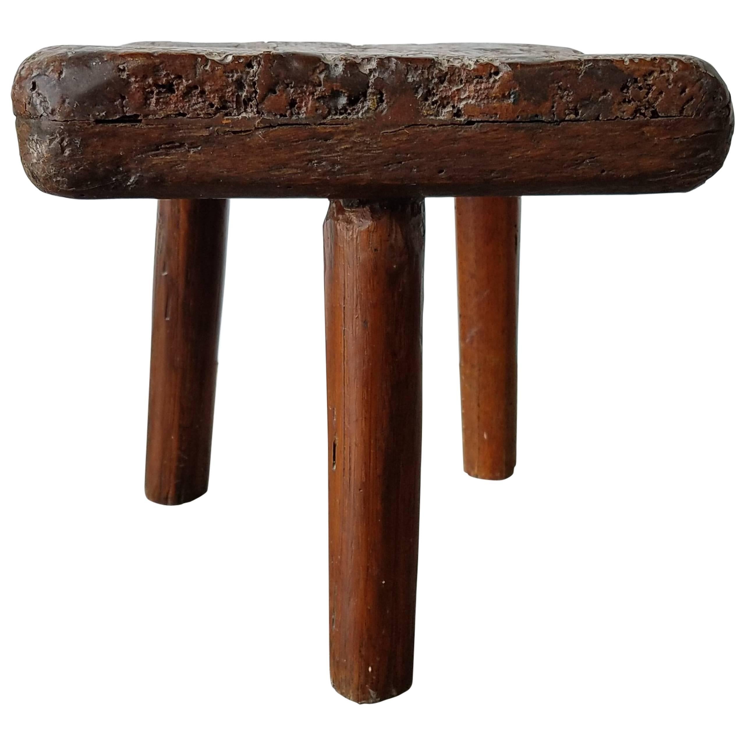 19th Century Three-Legged Milking Stool with Accredited Pennsylvania Provenance For Sale