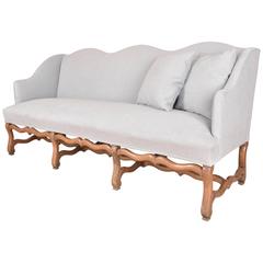 French Late 19th Century Os De Mouton Sofa Recovered in a C&C Milano Linen 9