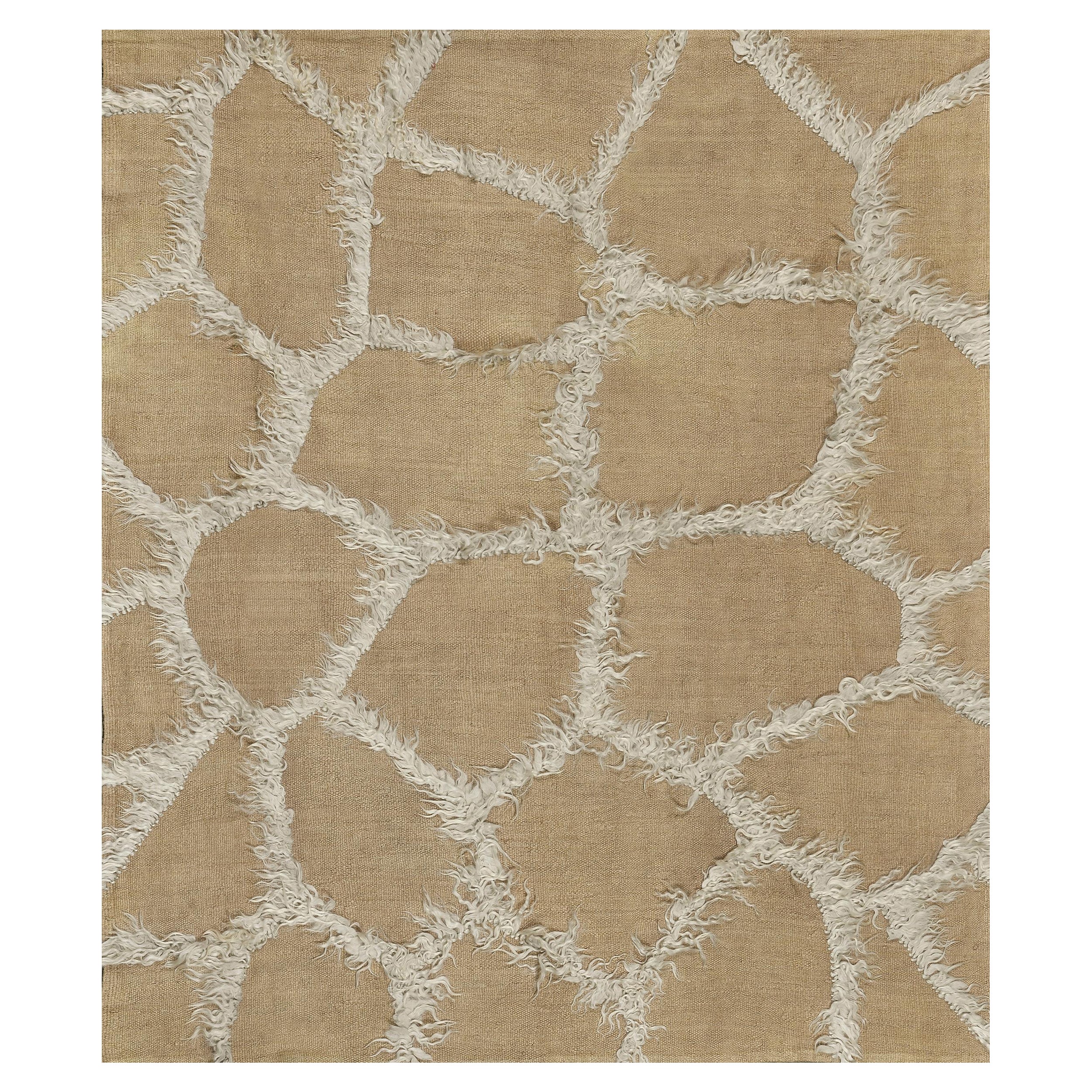 Tapis turc vintage des années 1970 inspiré par la girafe, en chanvre et mohair