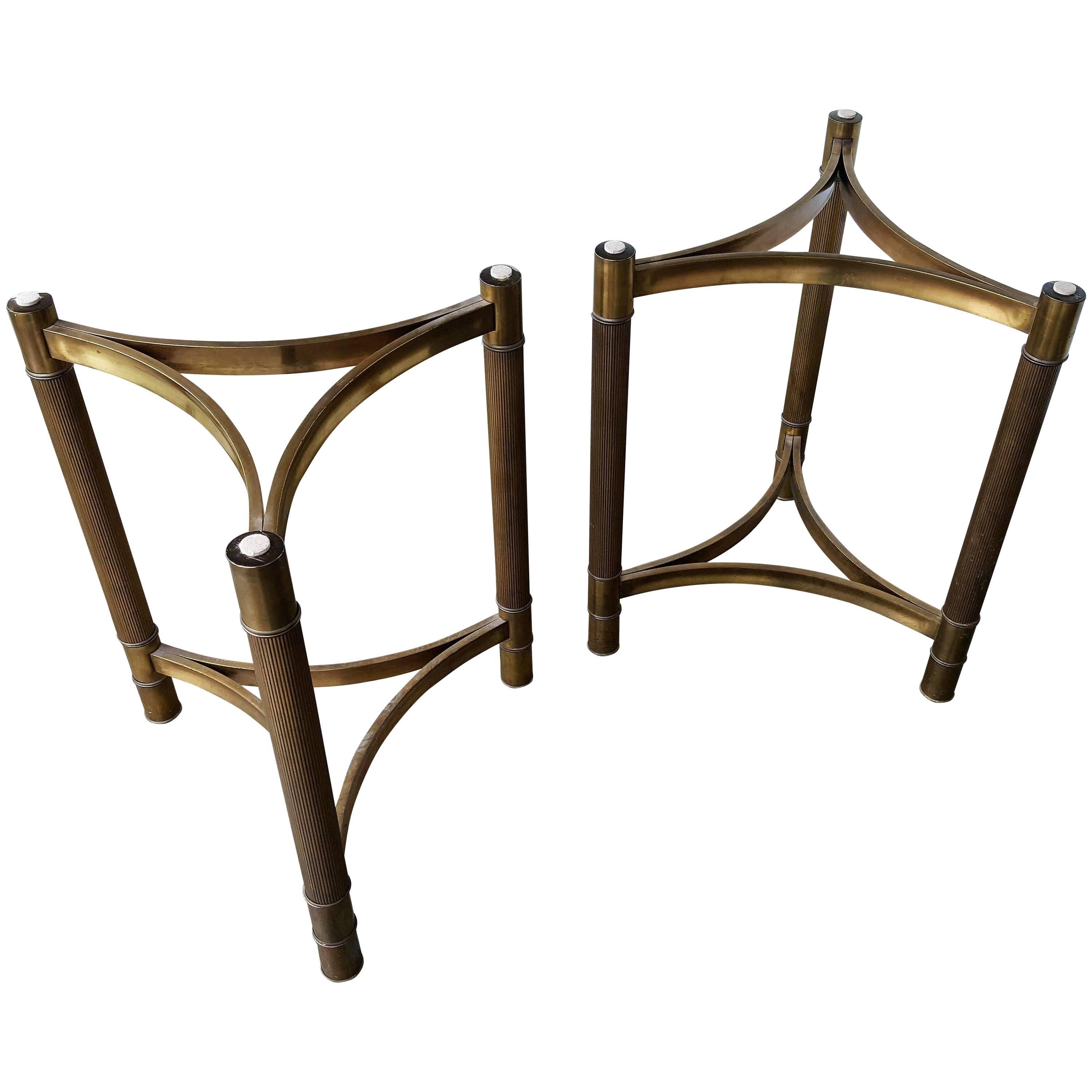 Mastercraft 1960s Brass Triangular Table Bases For Sale