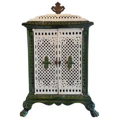 Antique Nestor Martin Enameled Stove as a Garden Inspired Cabinet for in or out
