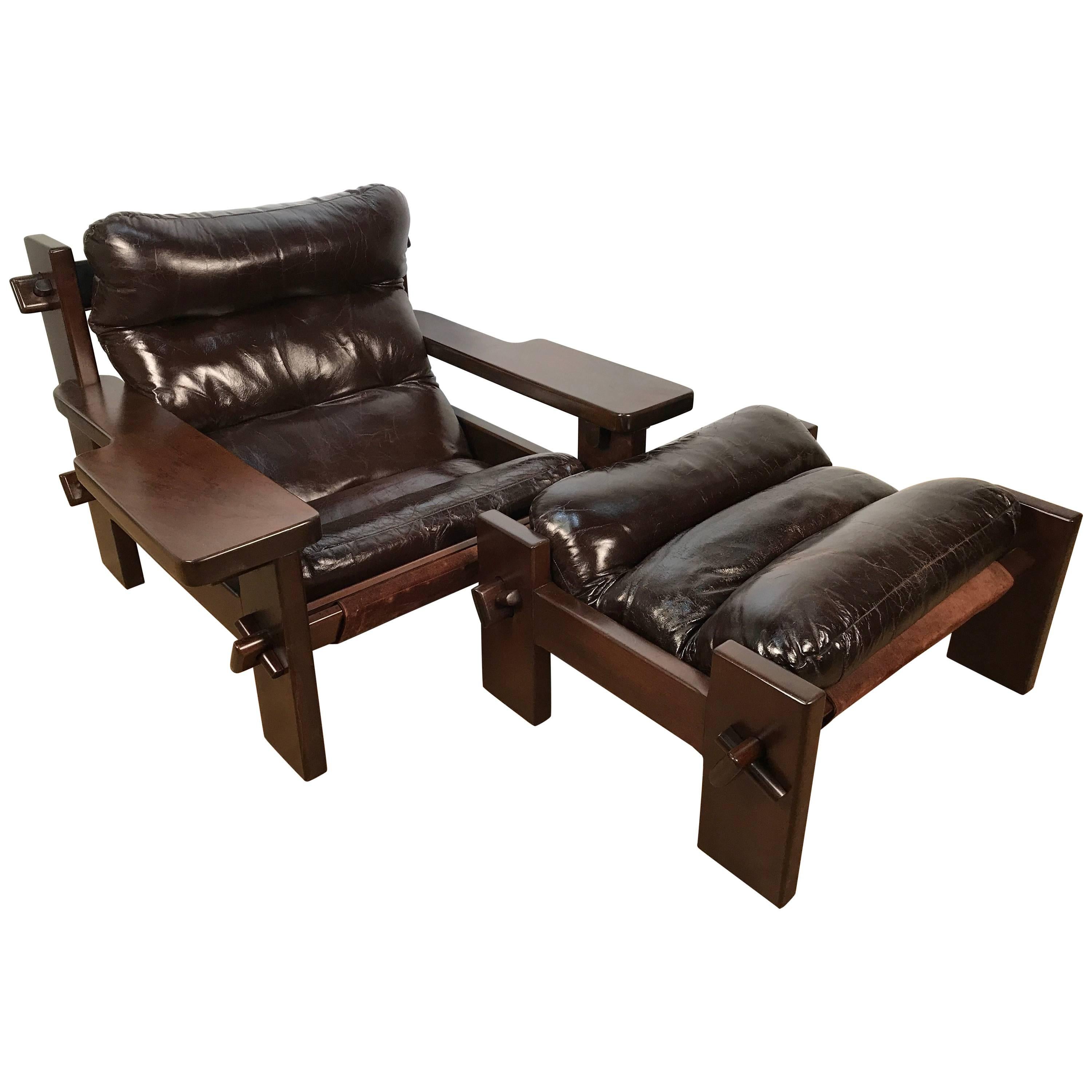 Large-Scale Jean Gillon Chair and Ottoman