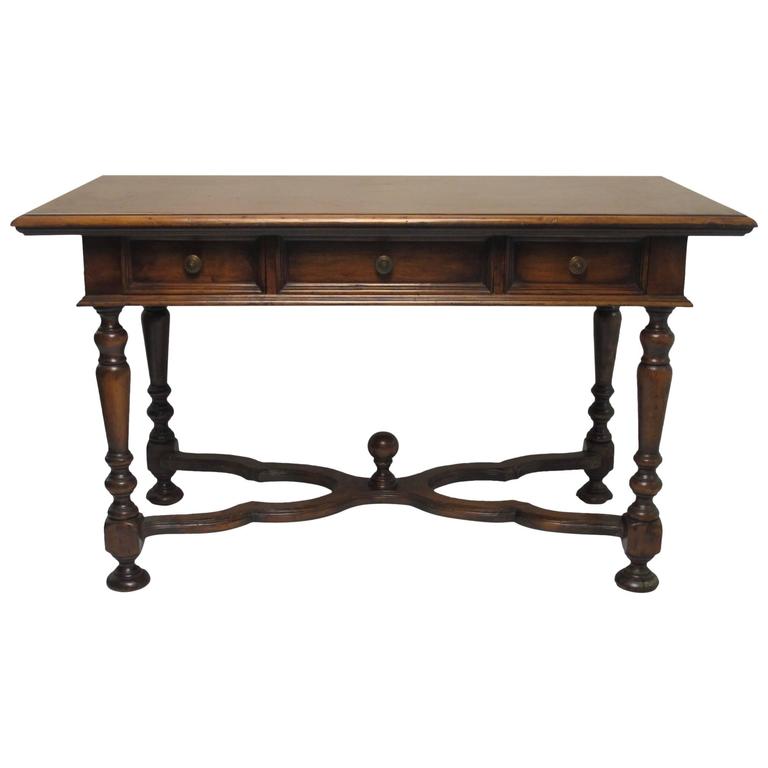 Old English Carved Gany Chippendale Style Leather Top Writing Louis Xiii Style Walnut Writing Table Or Desk France Late 19th Century