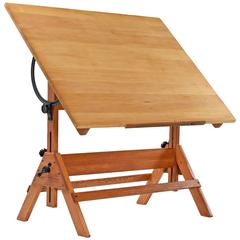 Used 1940s Hamilton Oak Drafting Table
