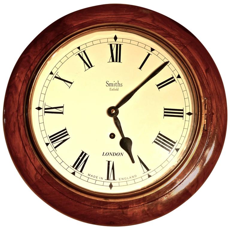 Traditional English School or Railway Clock, 1910 Smiths Enfield Wall
