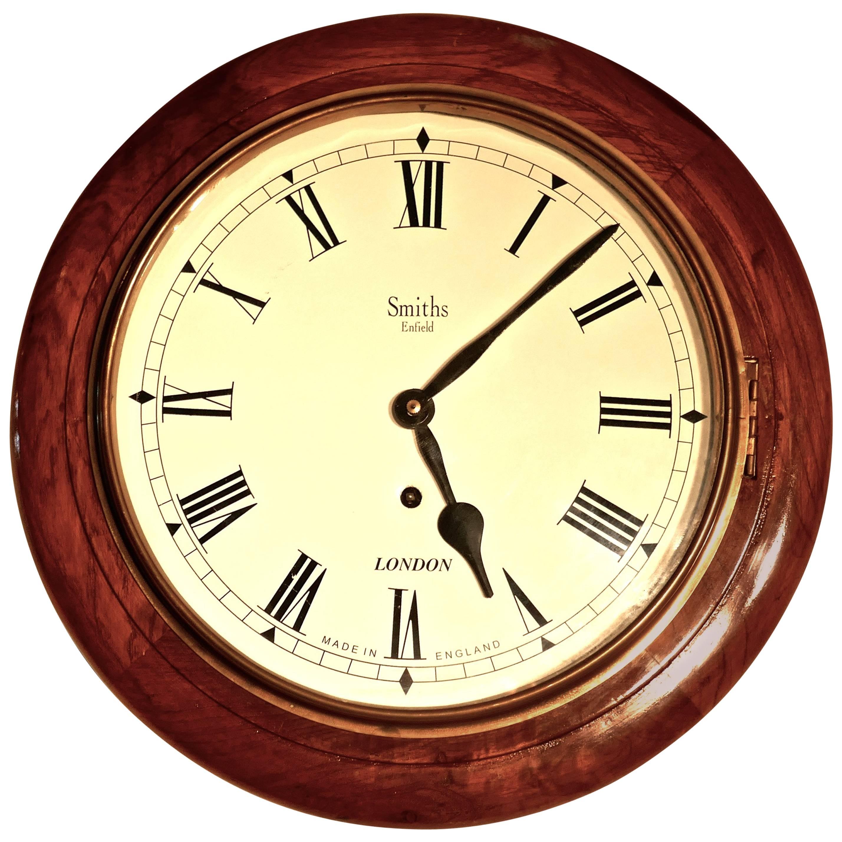 Traditional English School or Railway Clock, 1910 Smiths Enfield Wall Clock