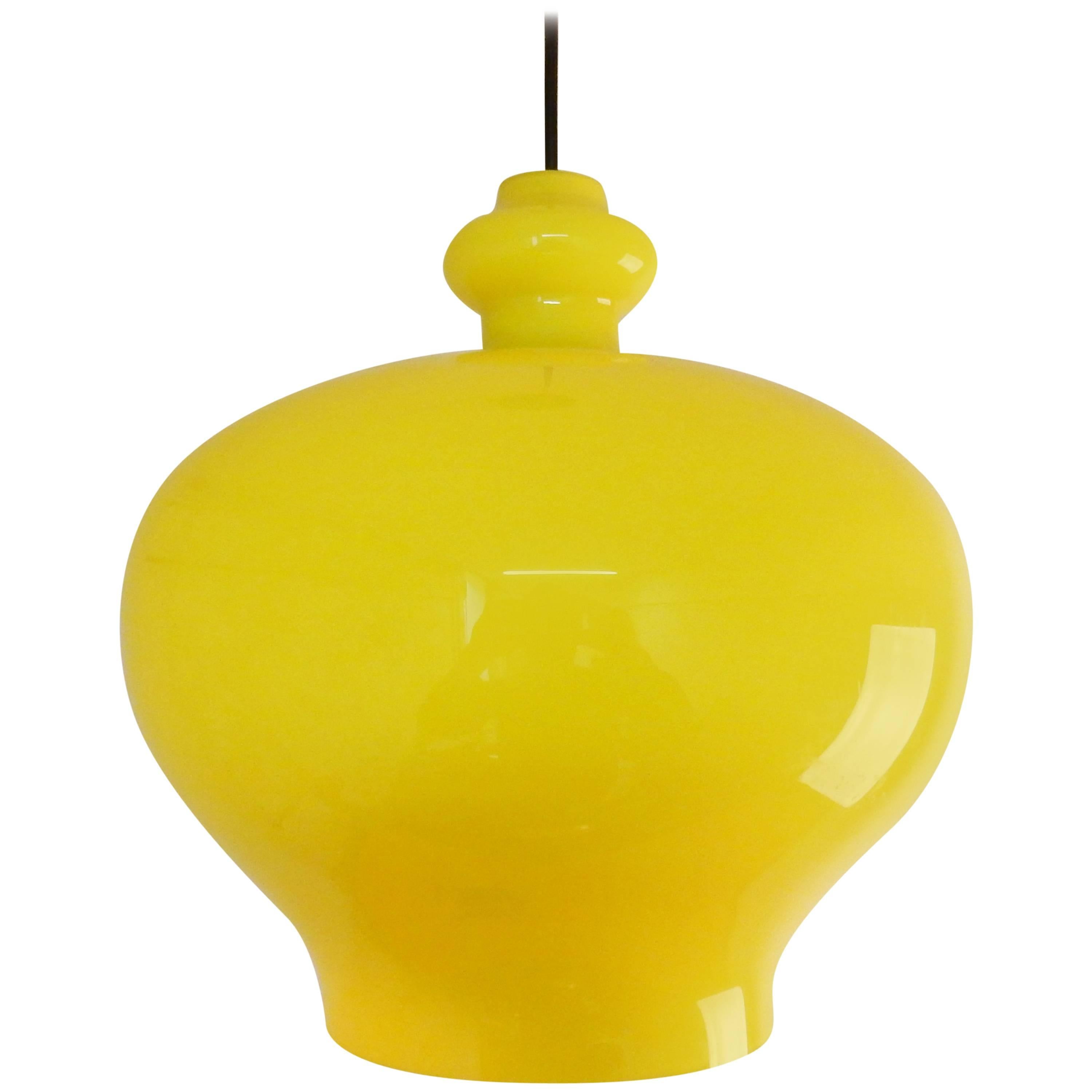 Large Size Yellow Glass Pendant by Hans Agne Jakobsson for Markaryd, Sweden