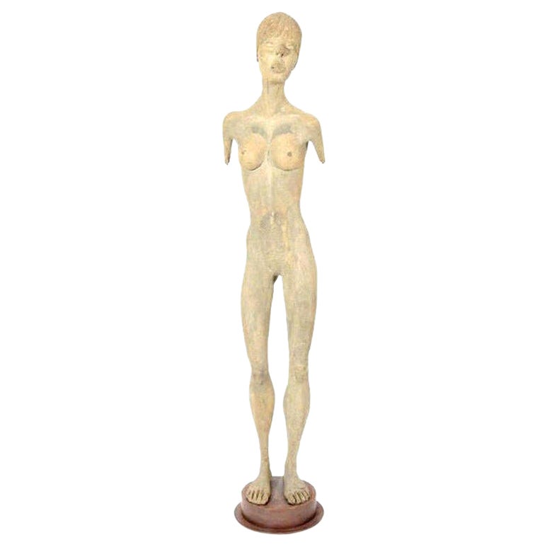 Sculpture, Nu, Femme, circa 1920, Femme nue, Nu Couleur Sculpture Vintage