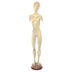 Sculpture, Nude, Female, circa 1920s, Vintage Sculpture, Tall Nude, Nude Color