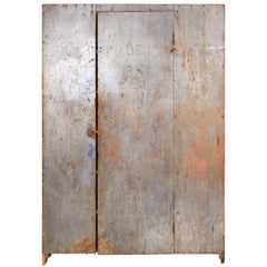 Large Antique Rustic American Cabinet with Original Paint