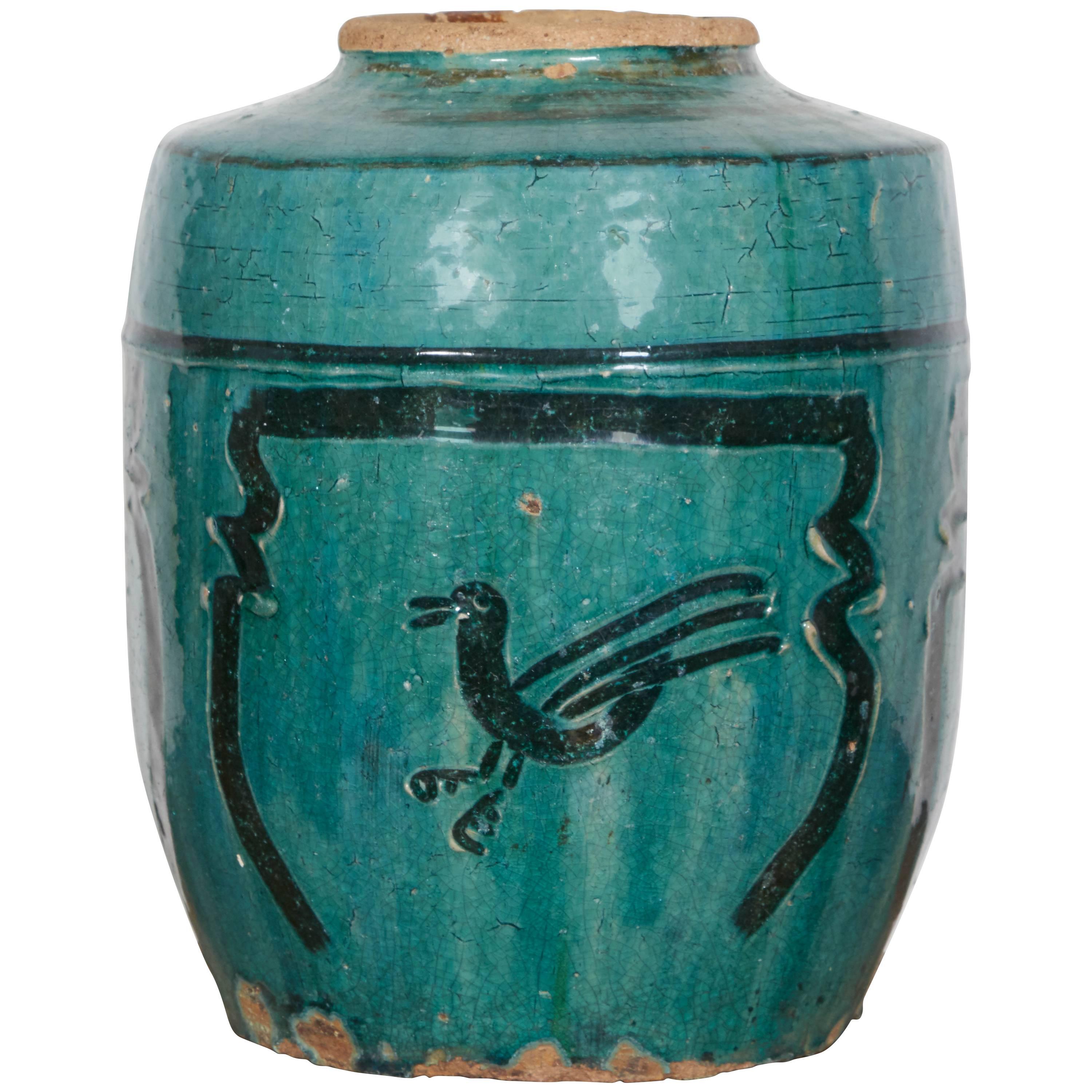 Antique Chinese Ceramic Bird Jar