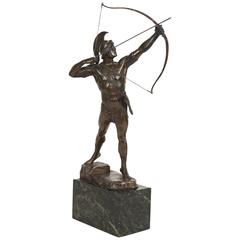 Classical Bronze Figure of a Trojan Archer by PH. E. Hamburger, circa 1910