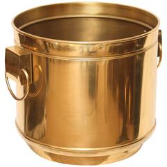 Giant Polished Brass Planter with Handles