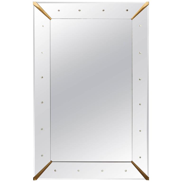 Large Rectangular Dotted Mirror For Sale at 1stdibs