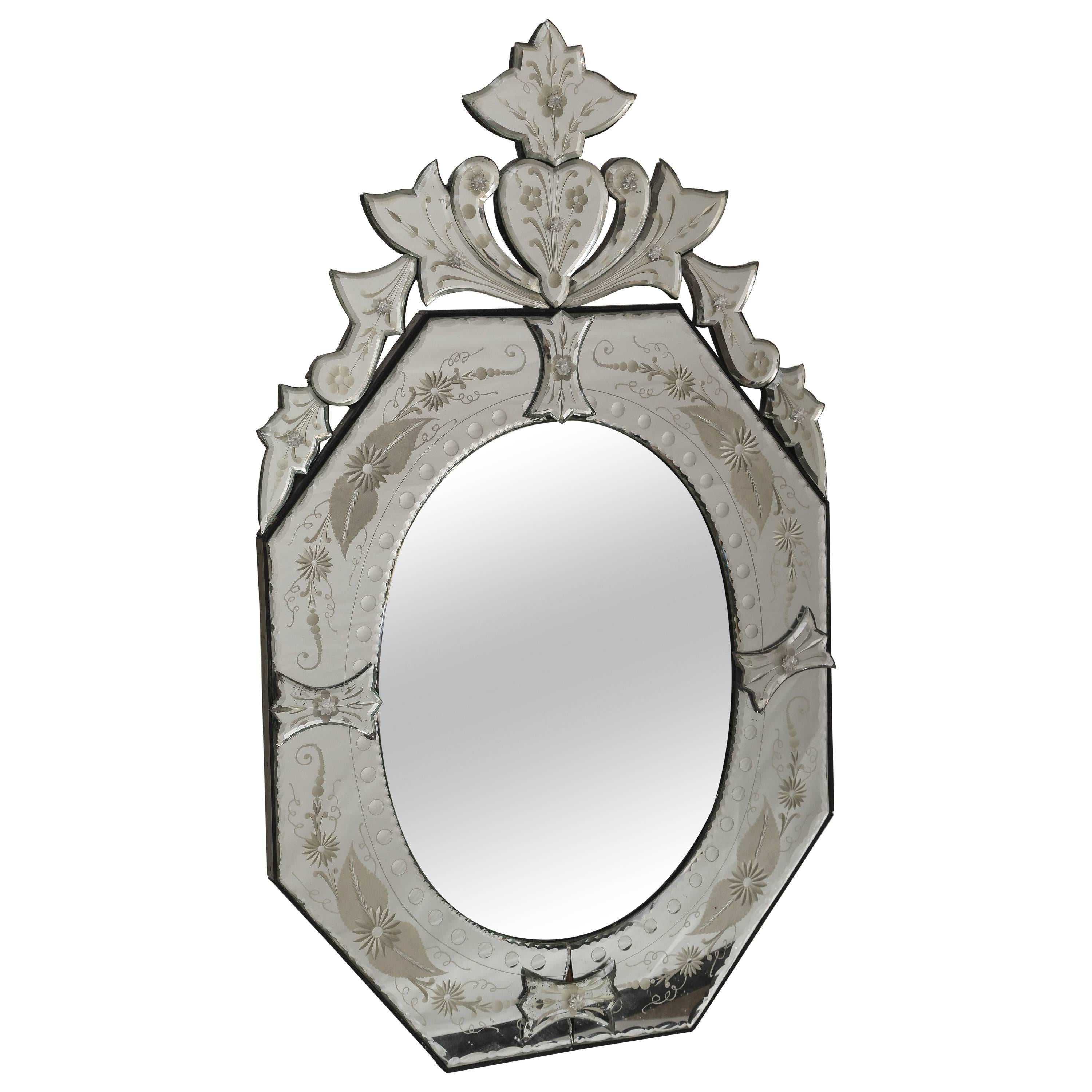Small Octagon Venetian Style Wall Mirror