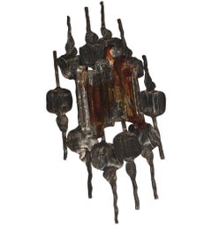 Tom Ahlstrom and Hans Ehrich Brutalist Mid-Century Wall Sconce