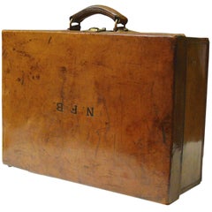 Fine Quality Vintage British Leather Suitcase c1910