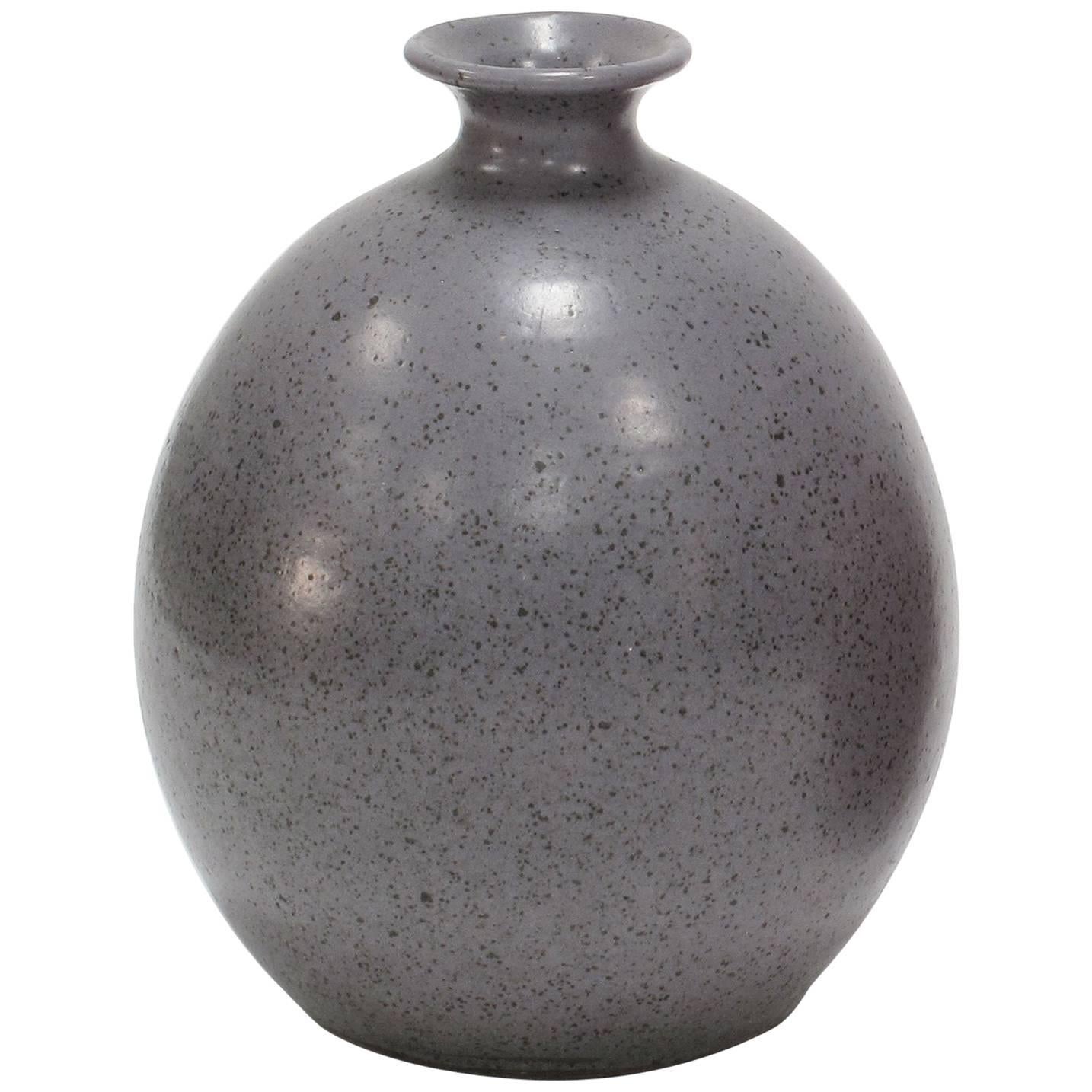 David Cressey Ceramic Vase, Glazed Purple, 1970s, Earthgender Ceramics For Sale