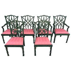 Smith and Watson Faux Malachite Dining Chairs