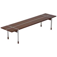 Handsome Danish Teak and Aluminium Bench Table 1