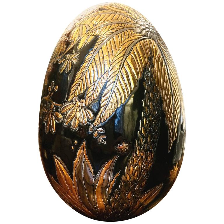 Jungle Dream Egg Emaux de Longwy For Sale at 1stdibs