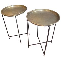 Pair of Folding Brass Tray Tables