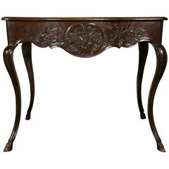 Provençal Walnut Louis XV Style Wall Console Table