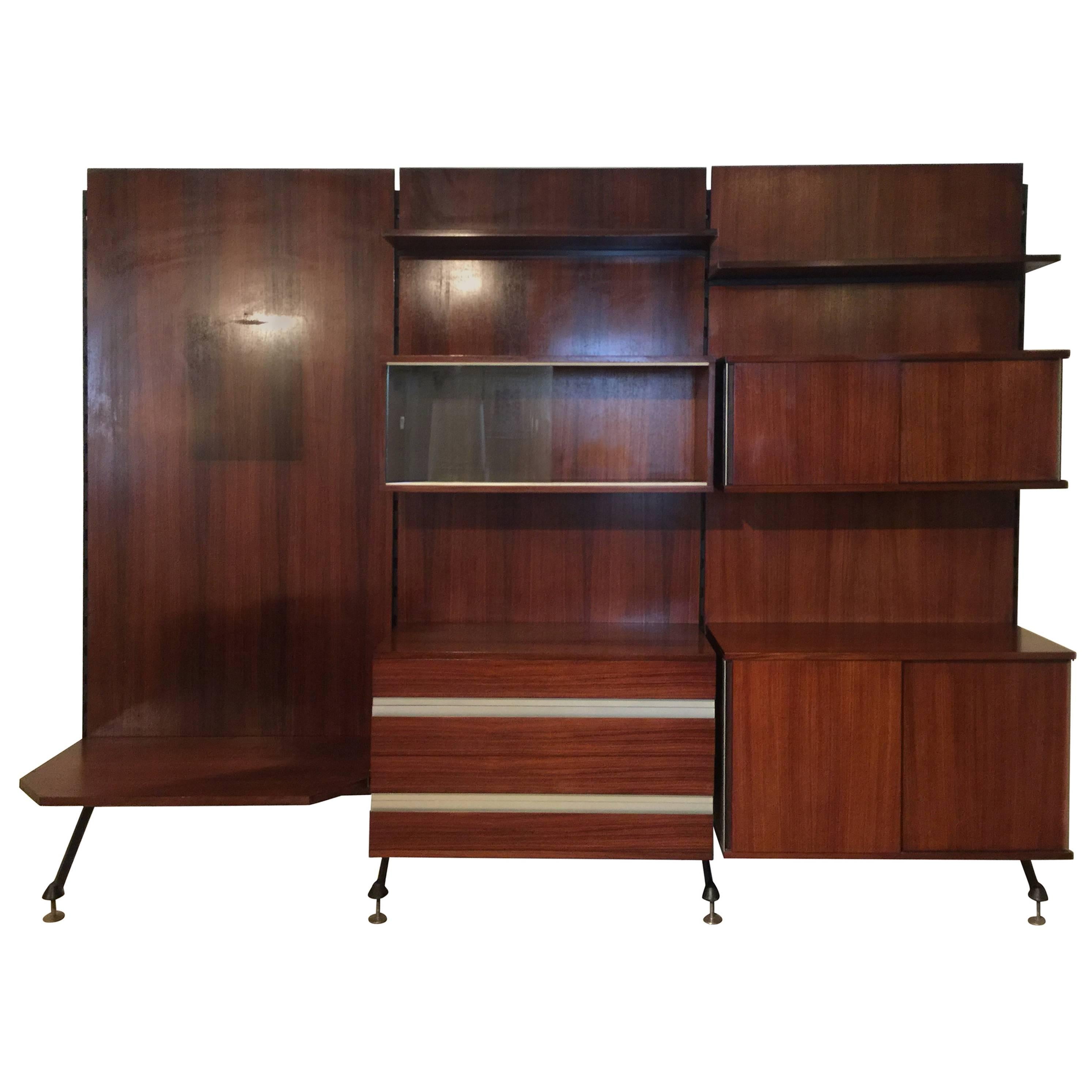Urio Three-Section Bookcase by Ico Parisi for MIM, Roma For Sale