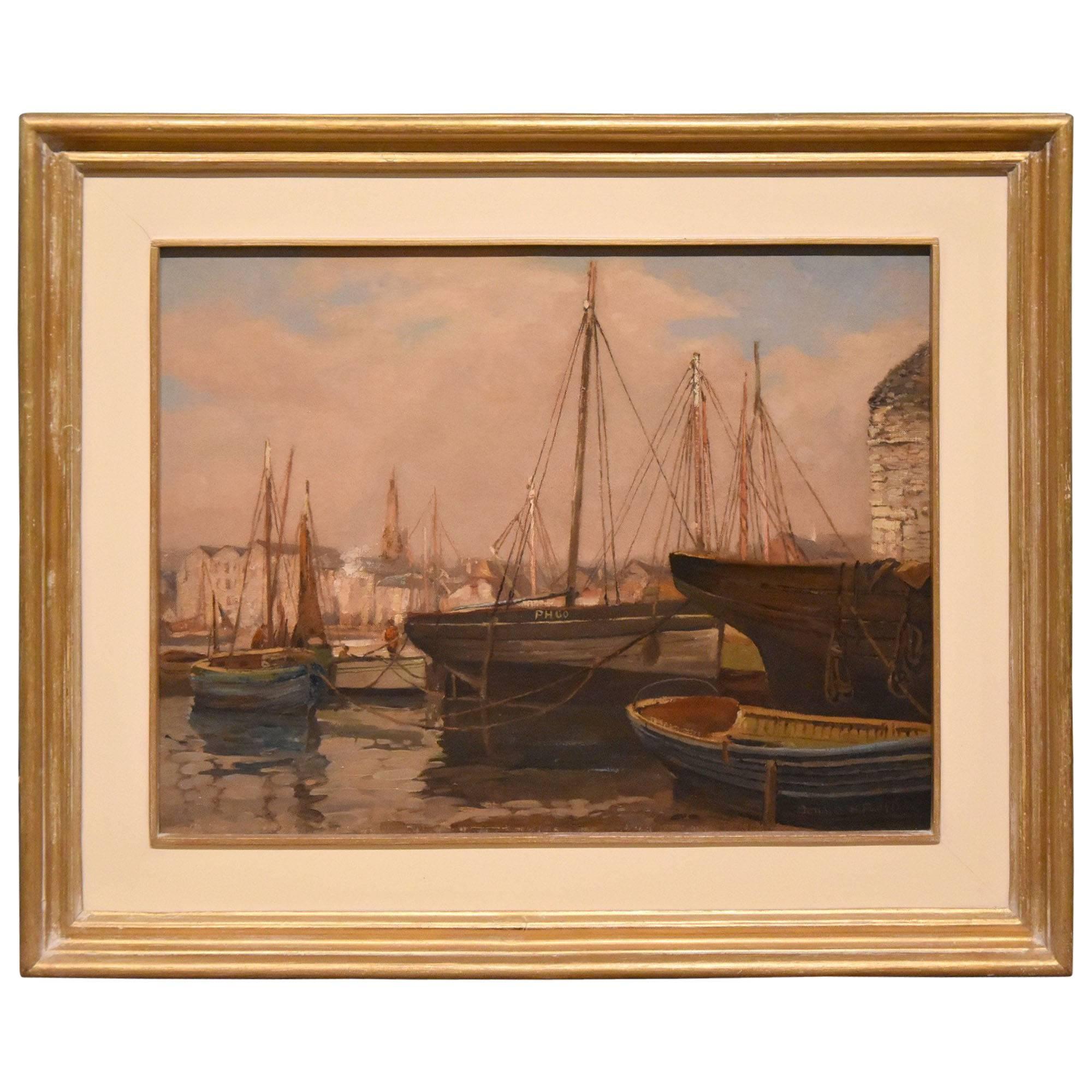"Plymouth Harbour" Painting by Donald Henry Floyd For Sale