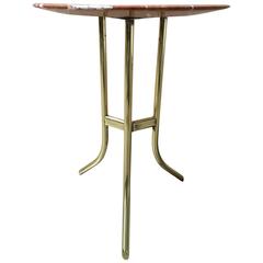 Mid-Century Brass and Marble Side Table