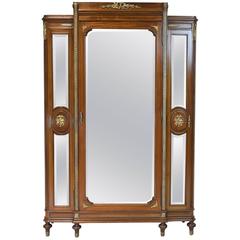 Louis XVI Style Armoire with Mirrored Doors and Ormolu, circa 1870 8