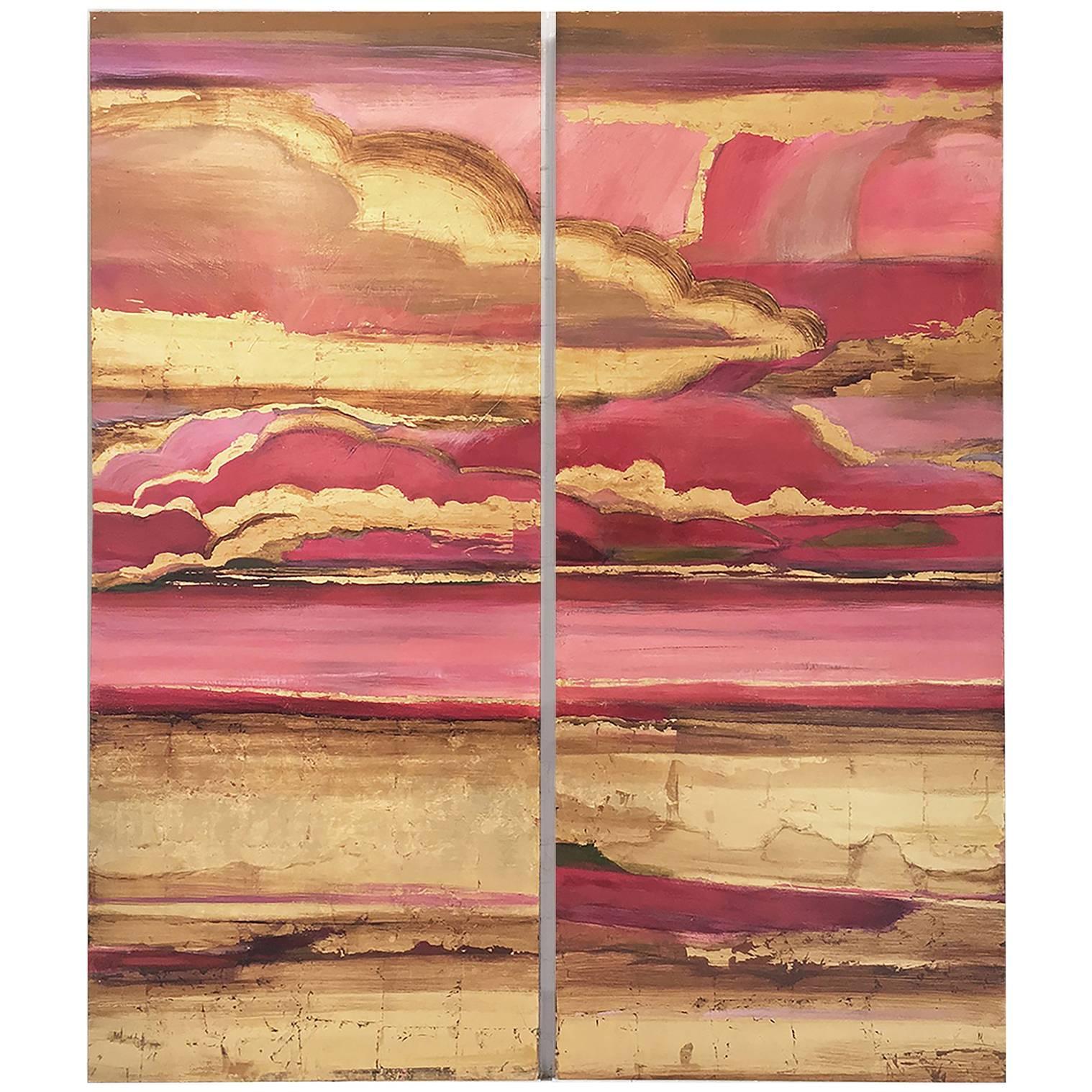 Pink Sunset Painting For Sale