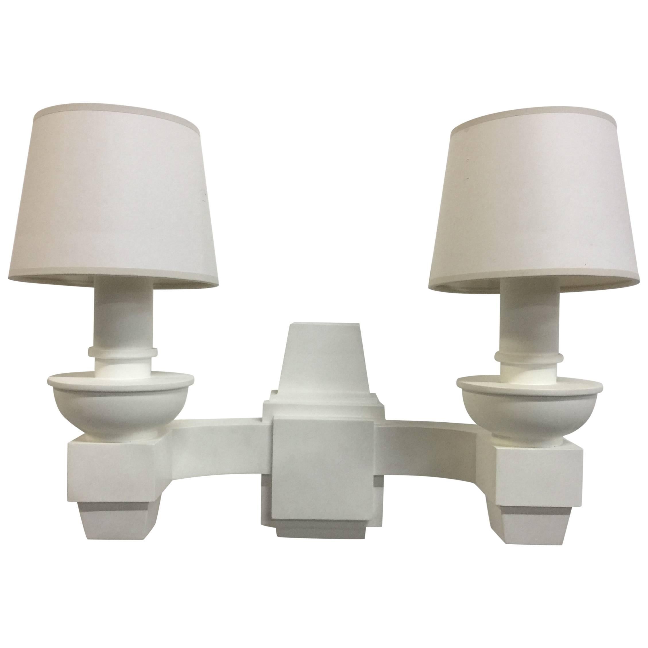 Arbus Style Double-Arm Wall Sconces, Pair For Sale