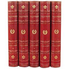 Elegant Five Volumes Memoirs of Tallyrand Printed by the Grolier Society