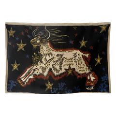 A Jean Lurcat French "Etoile" on Cotton Linen Canvas for Corot of a Leaping Ra 10