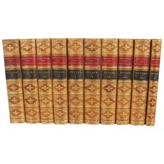 History of Scotland by Patrick Tytler in Brown Leather Bindings 10 Volumes