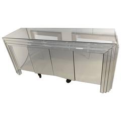 Large Hollywood Regency Four-Door Mirrored Side Board or Dresser 7