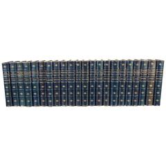 22 Volumes Blue Leather Bound History of the World