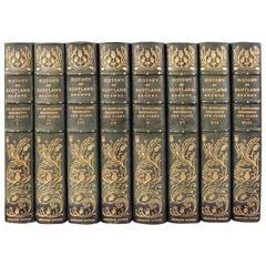 "History of Scotland" in Eight Volumes Leatherbound with Gilt Spines