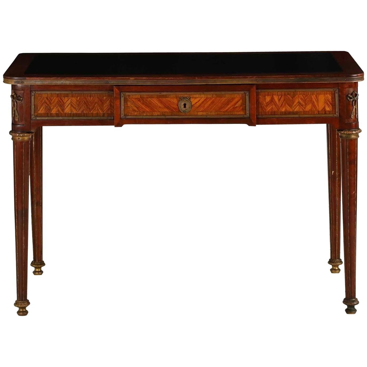 Vintage French Louis XVI Style Leather Top Writing Desk, 20th Century