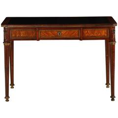 Vintage French Louis XVI Style Leather Top Writing Desk, 20th Century