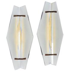 Pair of Italian Mid-Century Sconces Attributed to Max Ingrand for Fontana Arte
