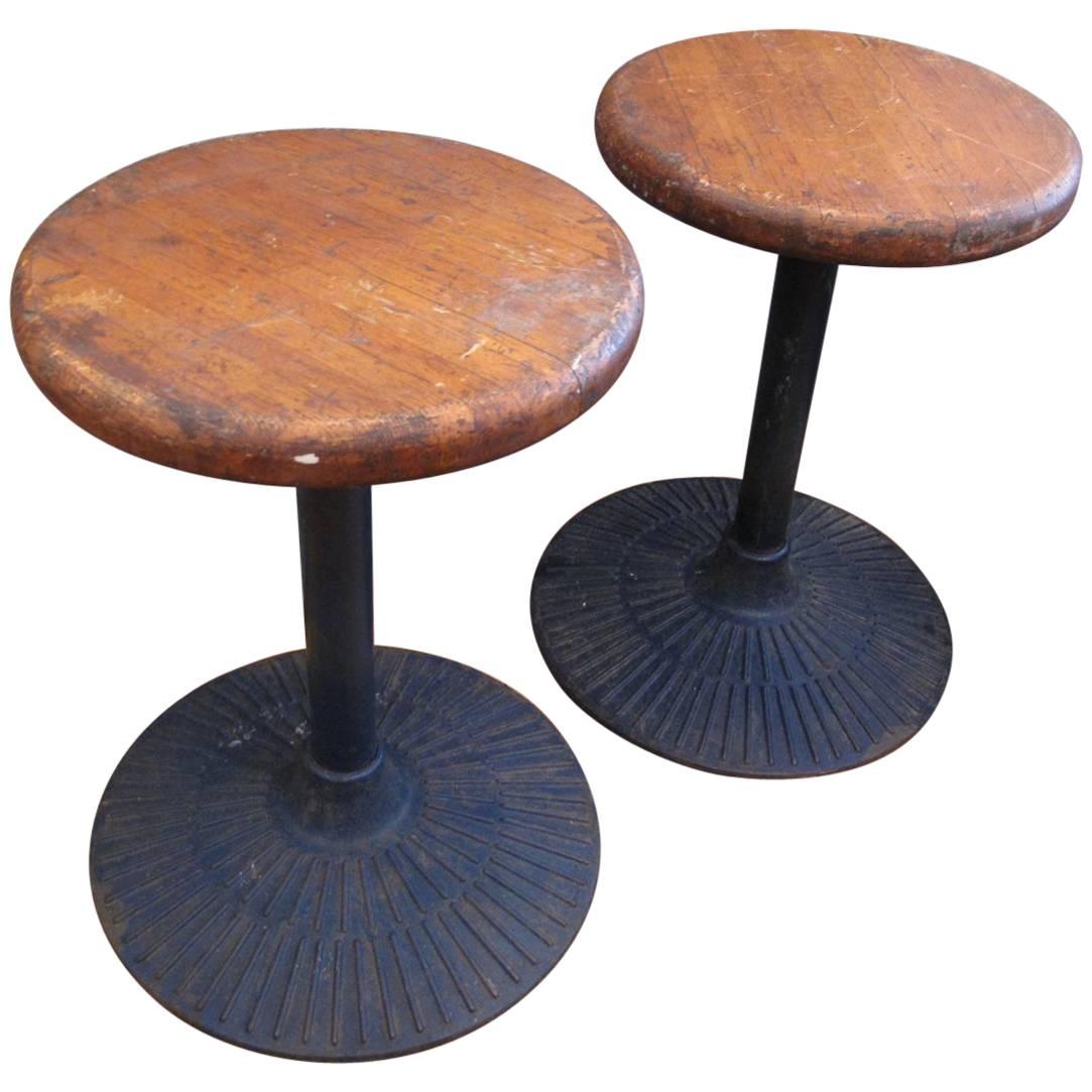 Pair of American Industrial Stools