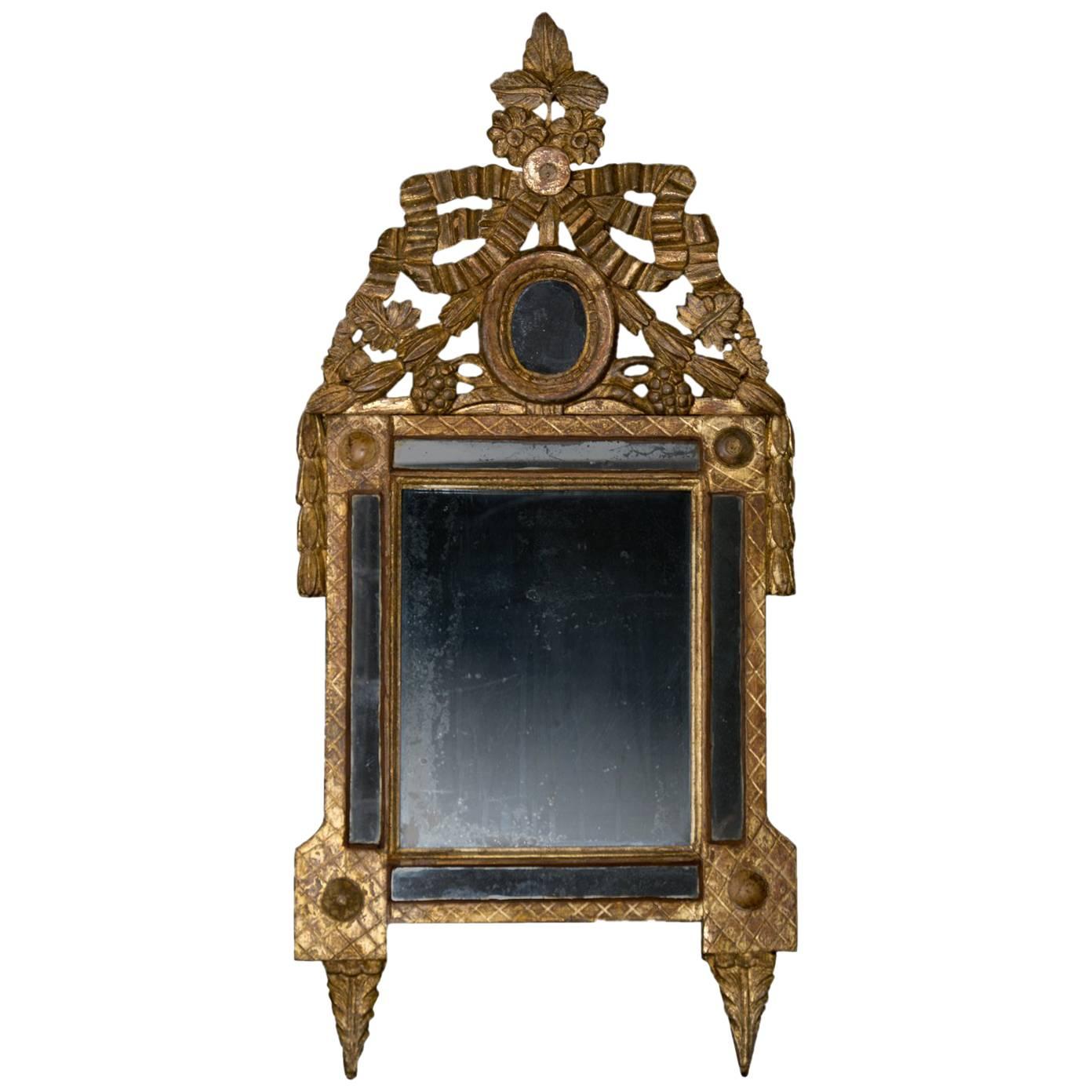 18th Century French Louis XVI Gilt Mirror For Sale