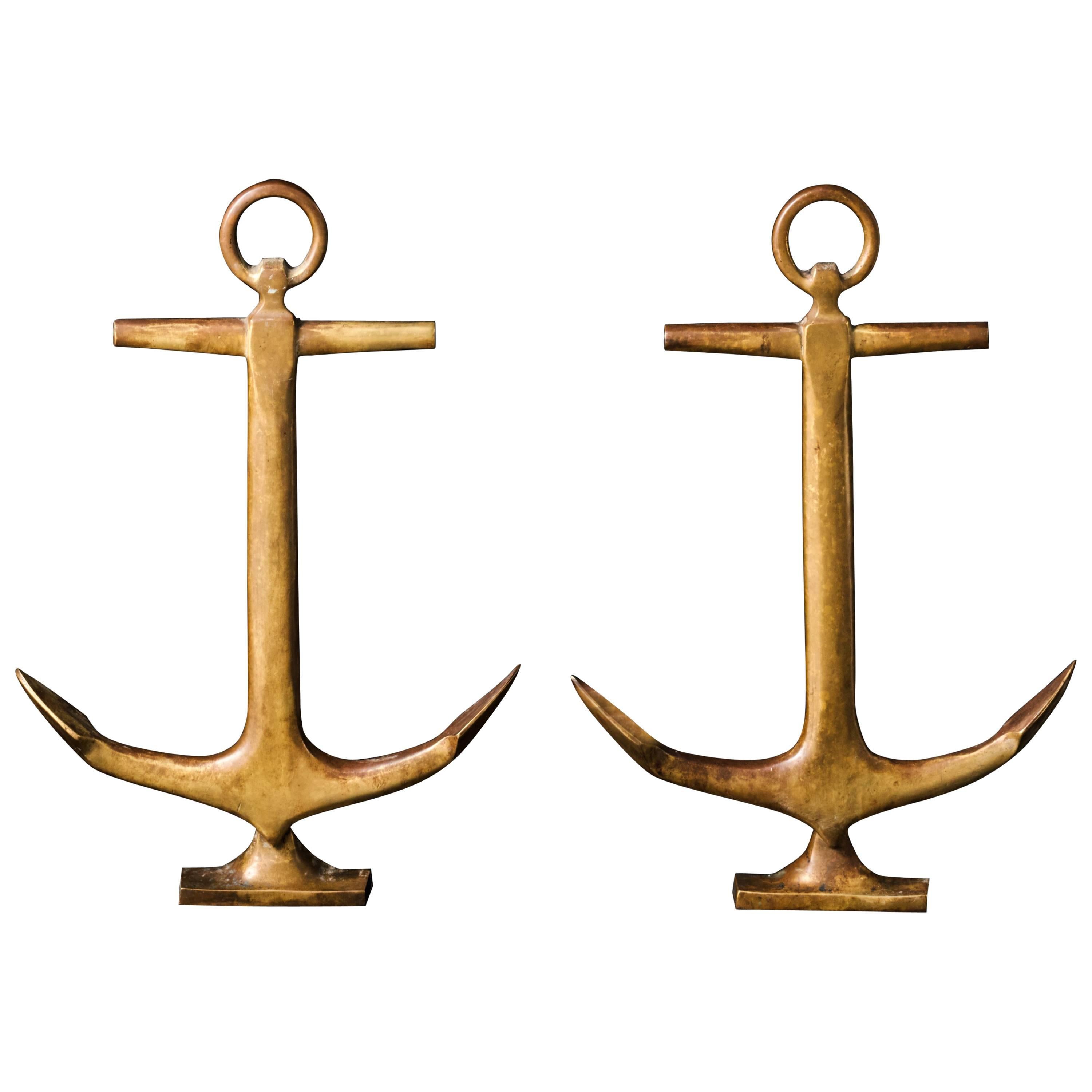 20th Century Anchor Andirons