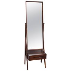 Arne Vodder Rosewood Standing Mirror