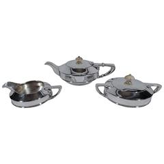 Gorham American Art Deco Sterling Silver Tea Set 5
