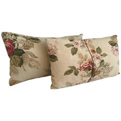 Two Sweet Vintage French Floral Pillows, Shabby Chic French Country Estate