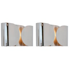 Vintage Foglio Sconces by Tobia Scarpa in Nickel Finish